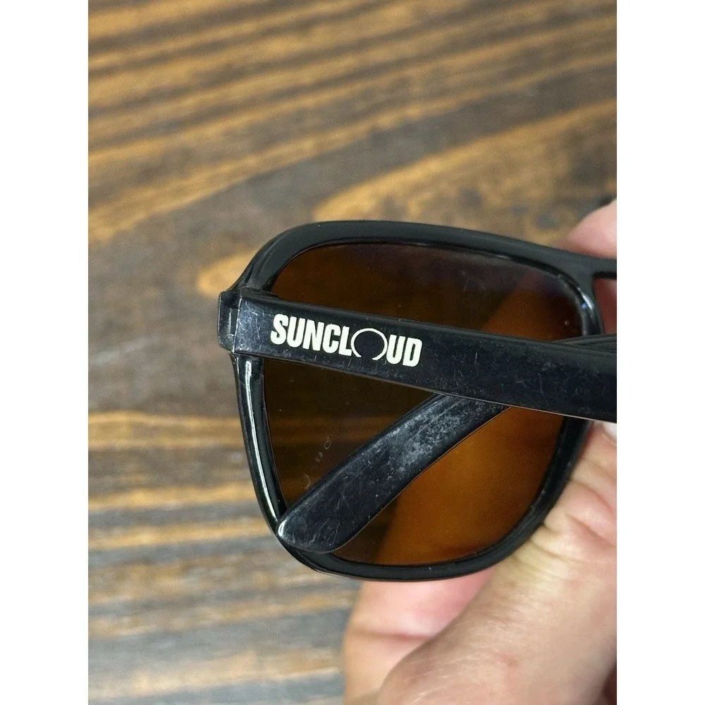 Vintage Suncloud France Nylon Black Sunglasses SC9 Gradient Aviator Lenses
